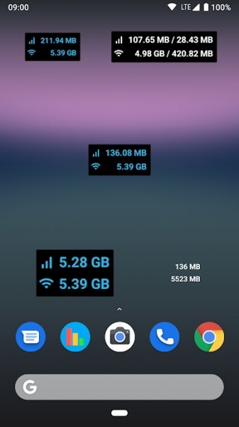 Data counter widget
