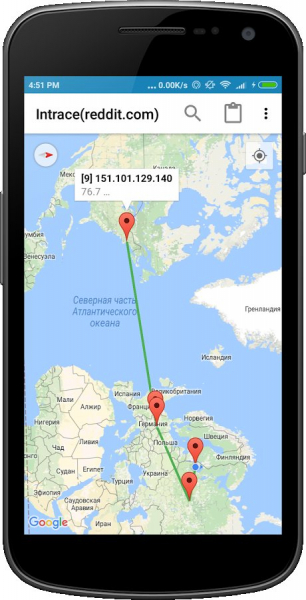 Intrace: Visual traceroute
