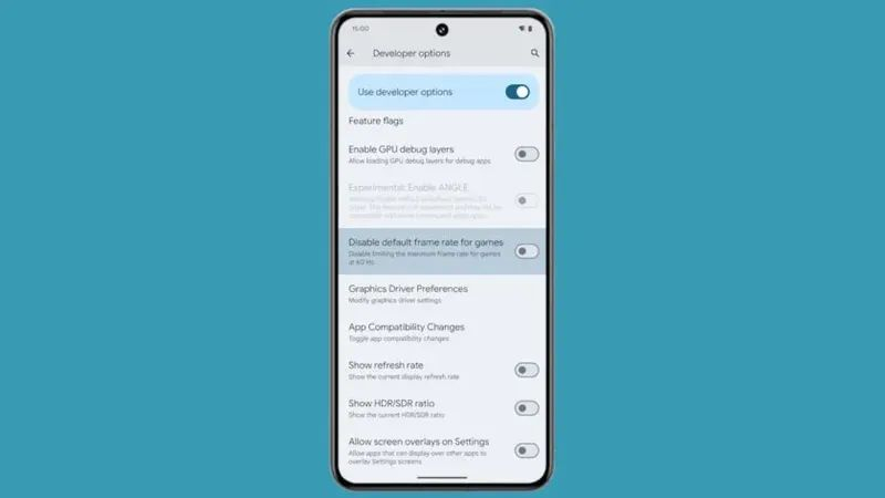 Android 15 позволит играть с частотой обновления экрана более 60 Гц
