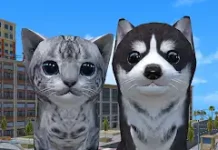 Cute Cat And Puppy World