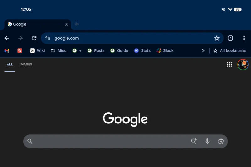 В мобильном Chrome появилась панель закладок — но только для планшетов и складных смартфонов